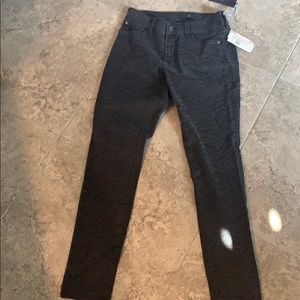 Black, zebra printed skinny jeans!!